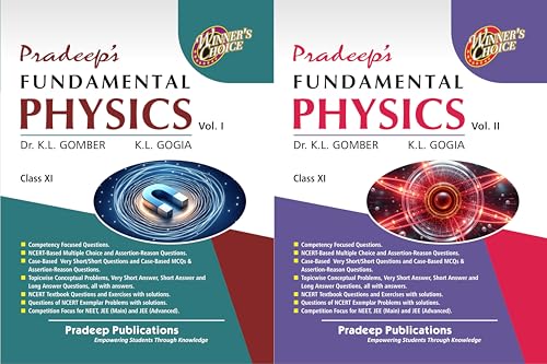 Image of Pradeep's Fundamental Physics for Class 11 (Vol. 1 & 2) Examination 2025-26