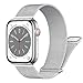 Produktbild Magnet für Apple Watch Armband 40mm 41mm 44mm 45mm Ultra 49mm iWatch Armbänder 38mm 42mm Herren/Damen,Metall Edelstahl Milanaise Band für Apfelband Series 8 7 6 5 4 3 2 Se Ersatzarmband,Silber