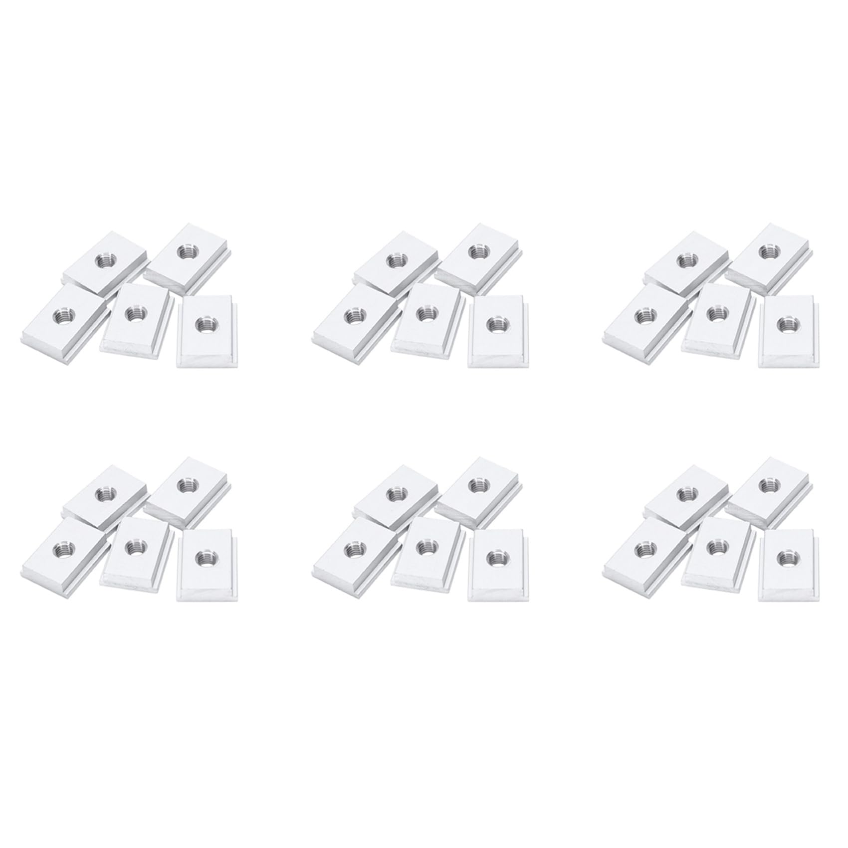 Jnchdghwa Silver 30Pcs M8 T-Track Slider Sliding Nut Aluminum Alloy T Slot Nut For Woodworking Tool Jigs Slot Fastener