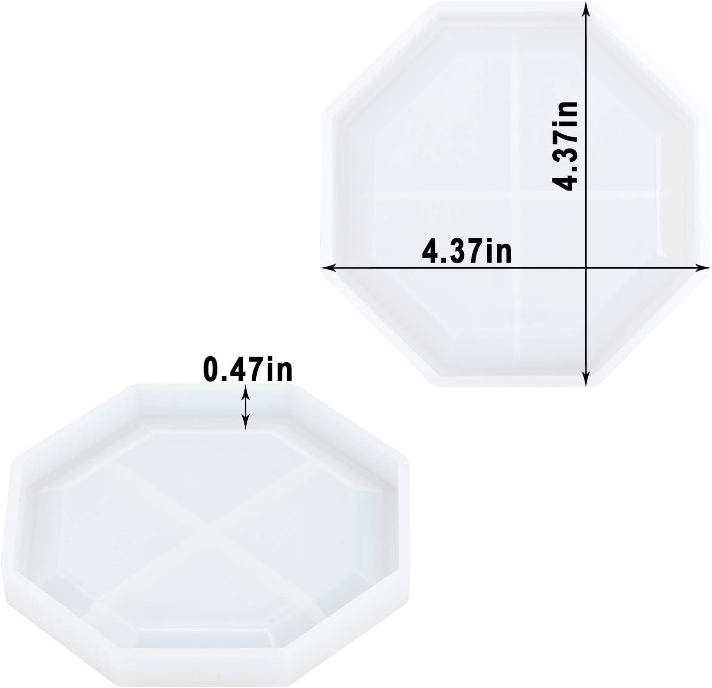 Silicone Coaster Molds Set, Gartful 4PCS Resin Epoxy Casting Molds, Silicone Geode Coaster Molds for Faux Agate Slices, Cup Mat, Jewelry Holder, Home Decoration, Octagon