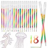 MCTNCT 18 Stück Glitzer Gelstifte Kinder,Regenbogen Glitzerstifte,Regenbogen Glitzer Gelstifte,1.2mm Fluoreszierend Glitzer Stifte,für DIY Zeichnen,Tagebuch Schreiben,Grußkarten Selbst Gestalten