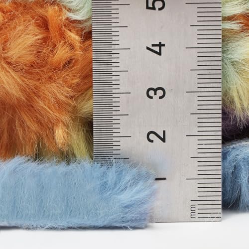 Image of NICEEC Faux Fur Yarn Super Soft, Chunky & Fluffy, Eyelash Yarn for Crochet & Knitting(Total Length 210yds /10.6oz) - Rainbow /300g
