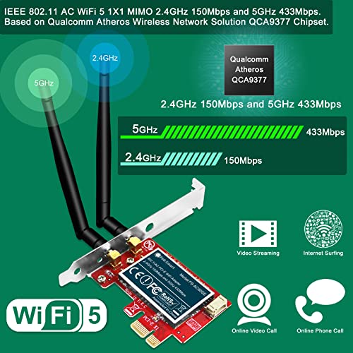 Tarjeta WiFi PCIE Wireless AC Dual Band 600Mbps FS-AC60SE para Windows XP, 7, 8.x, 10, 11 miniatura 2