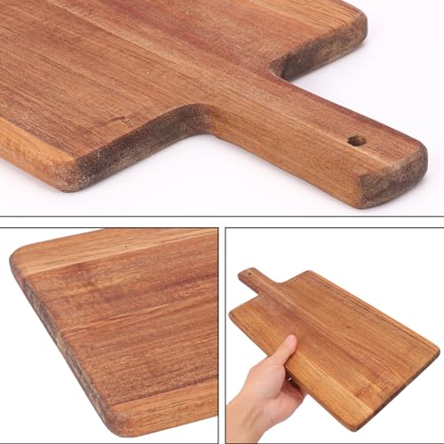 Pack de 3 tablas de cortar de madera con mango 29.21x17.78x1.52 cm miniatura 3