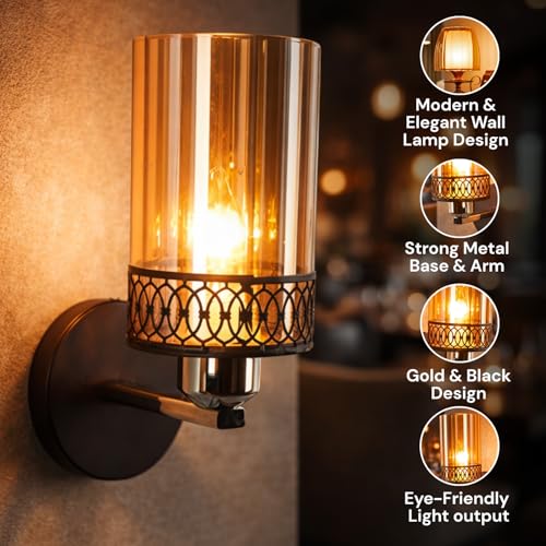 Image of ELIANTE - Black Metal Wall Light - 286-1W | 3 Years Warranty | Free - LED LAMP