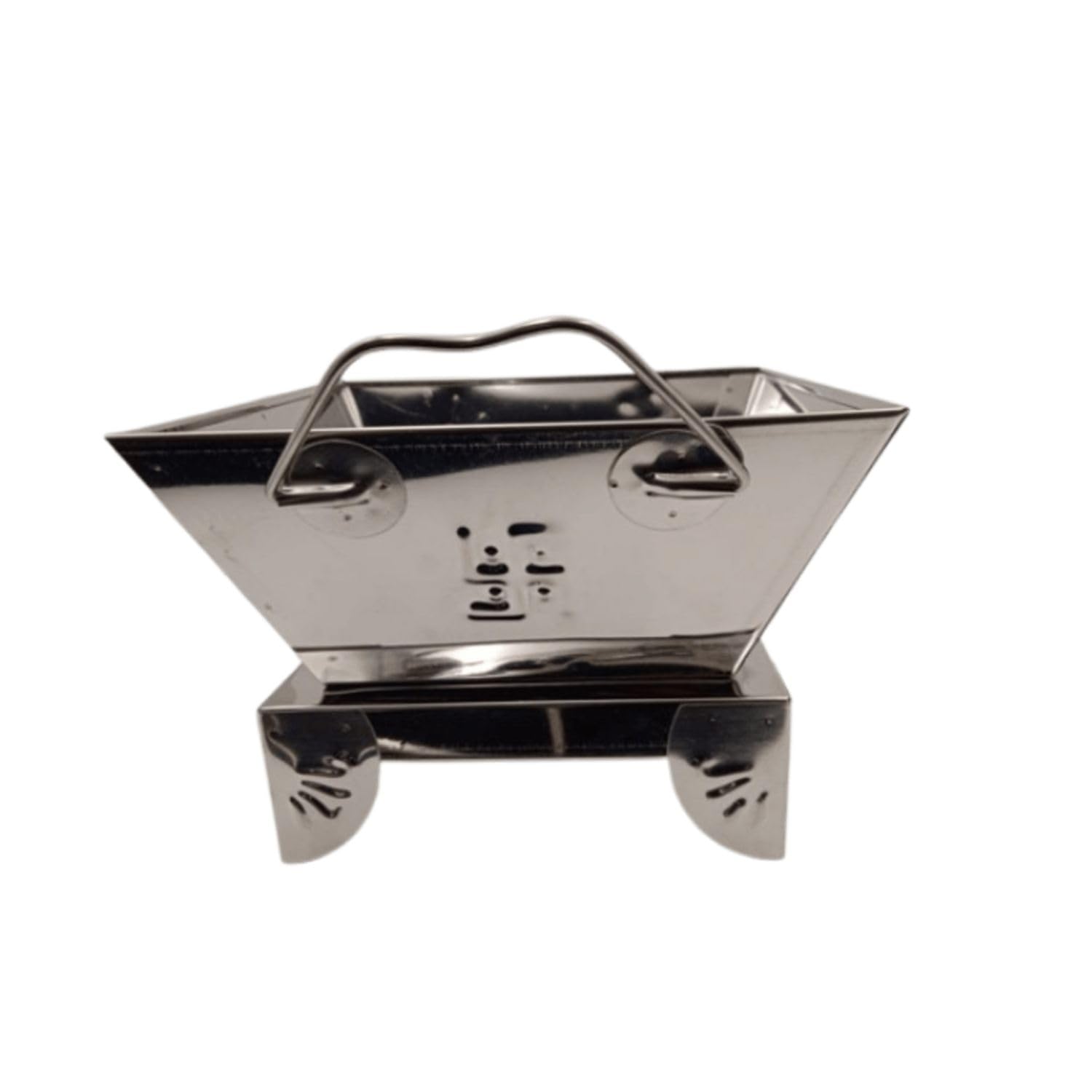 Webelkart Silver Stainless Steel Agnihotra Hawan Kund, Havan, Yagna, Homam, Fire Ritual Pooja Vessel For Hindu Ceremonies - 11 Inch