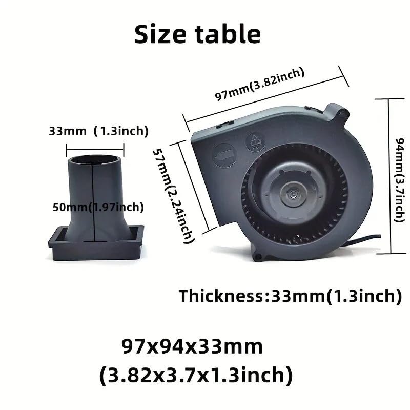Image of HIGH Speed DC 12V 6A BRUSHLESS Blower Fan KIT with Adjustable Power Adapter for BBQ, Diesel Furnace, Bhatti