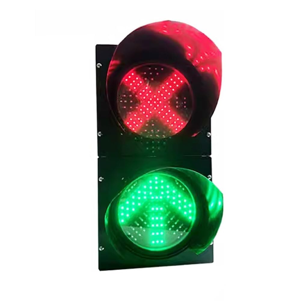 YushenFu 8Inch Waterproof LED Traffic Lights Traffic Signal Light With Red X/Green Arrow Style, Red/Green Traffic Indicators Lights For Factory Floor, Warehouse(Color:110-220V)