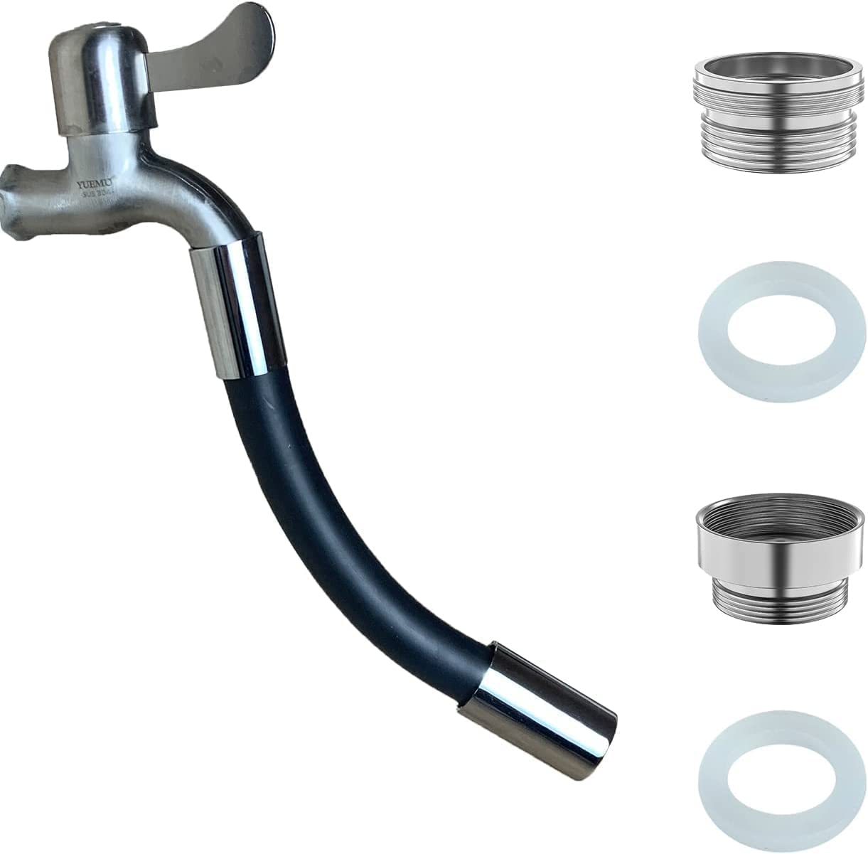 VRUNDAVAN CARE Faucet Tap Extender Pipe || Flexible 360° Adjustable Water Foaming Sprayer Hose Pipe || Silicone Sink Water Tape Extension for Kitchen & Bathroom (Black, 20 CM) (B0C4JKQ8GD) Amazon Price History, Amazon Price Tracker