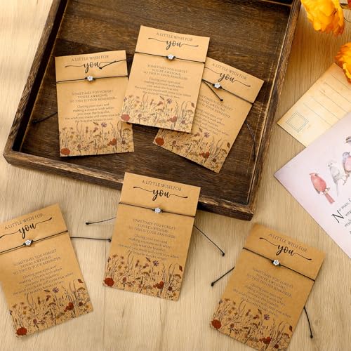 Remuuly 50 Sets Inspirational Flower Bracelets for Women, Adjustable Friendship Graduation Gifts Bulk Set with Motivational Cards by Remuuly - Used condition - Image 5