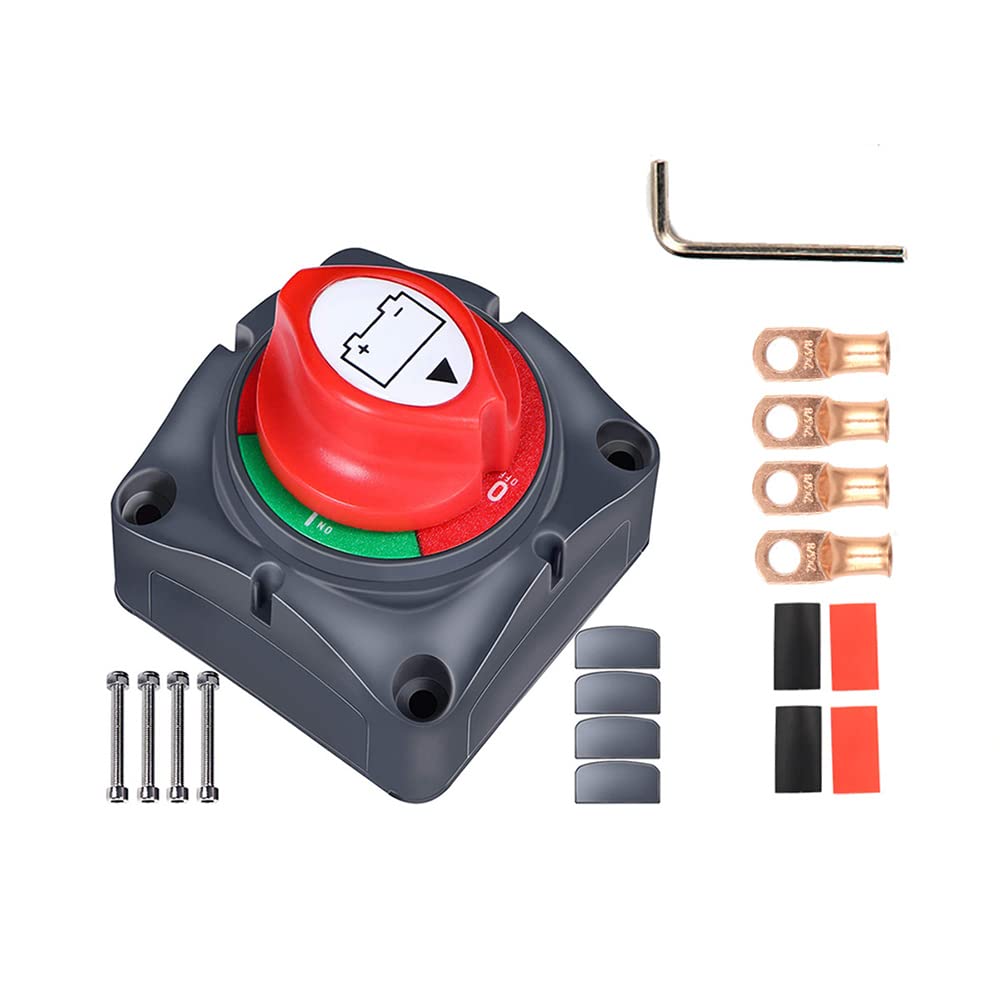 Interrupteur Coupure Batterie Tiardey - 12V/24V 300A - Voiture, Bateau, Camping-Car - Jaune