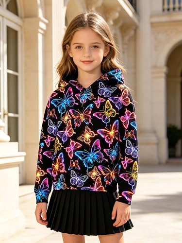 Image of uideazone Teen Girl Sweatshirt Hoody Hoodies Hooded Pullover with Pockets 4-14 Years
