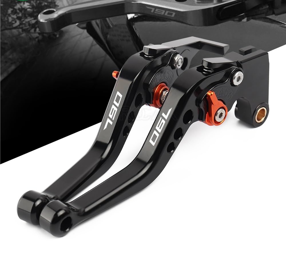 Leva freno frizione moto Leve freno frizione corte/adatte for KTM 790 Duke 2018 2019 2020 2021 2022 Leva regolabile corta for moto in alluminio CNC(BLACK ORANGE)