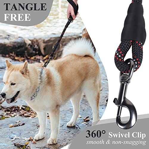 VIVAGLORY Hundeleine Kurz Closerok Kurzführer Hund, Hundeleine Leine mit Gepolstertem Griff & Schlaufe für Joggingleine Hausleine, Kurzführer & Kurzleine für Hunde, 61cm, Schwarz