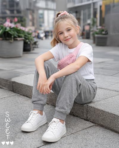 Image of Sweet Hearts Girls Sweatpants - 3 Pack Super Soft Performance Jogger Girls Pants: Made in USA (Sizes 5-18)