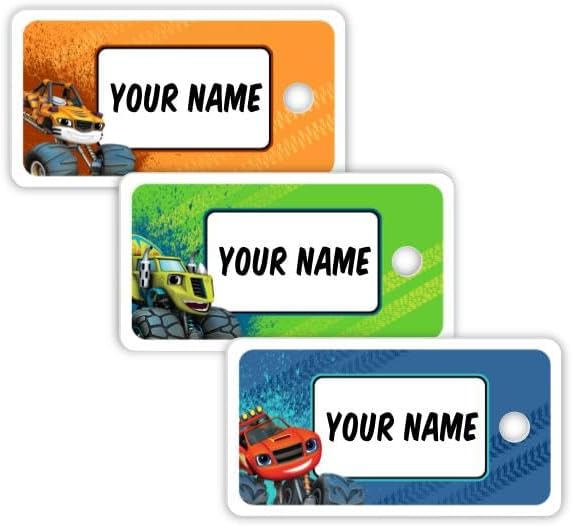 Oliver's Labels Blaze and The Monster Machines Mini etiquetas para bolsas 3 etiquetas personalizadas impresas personalizadas para equipaje y bolsa