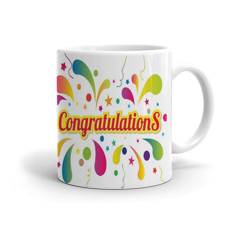 Khakee Congratulations Theme Printed Ceramic Coffee Mug (325 ml)