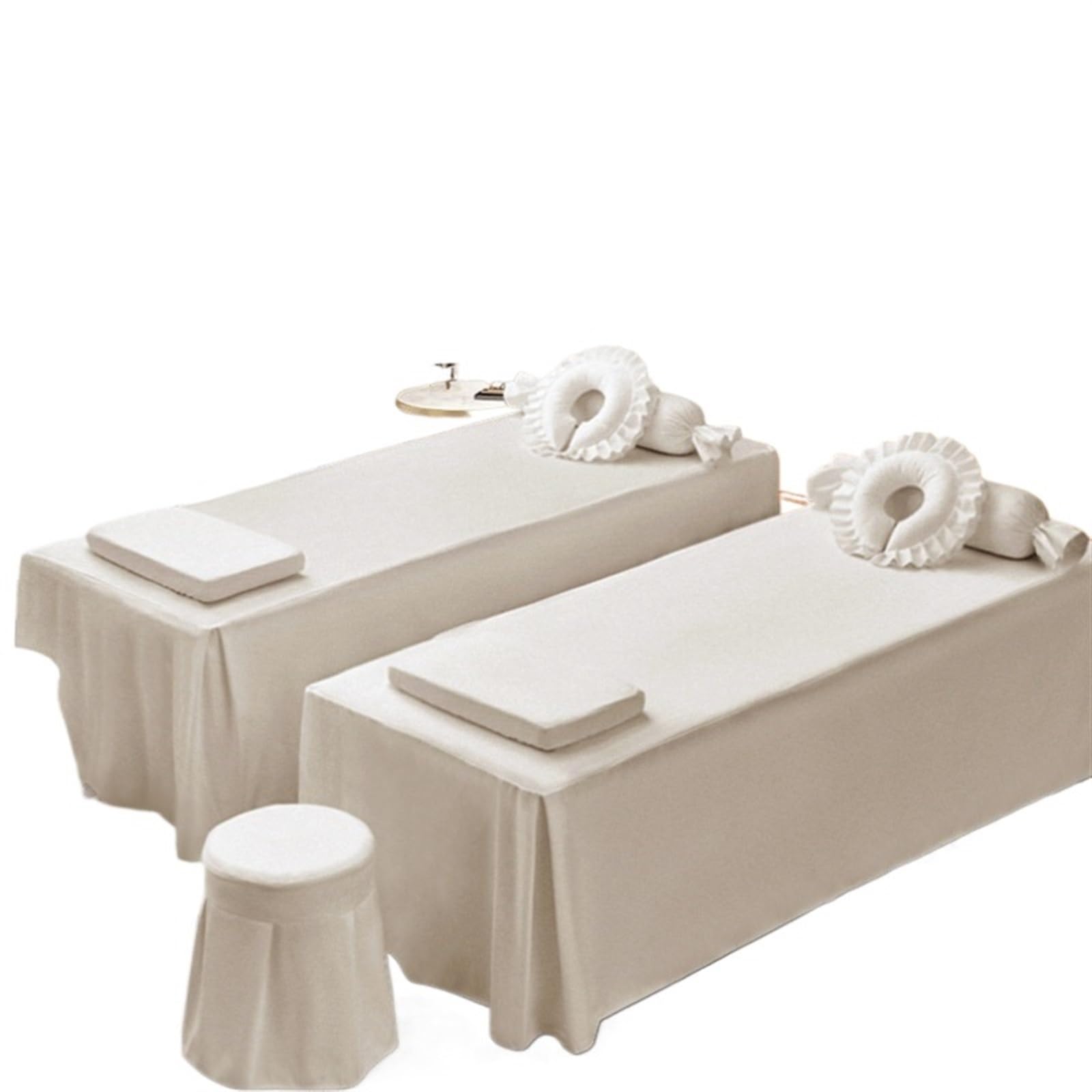 Sábana Camilla Masaje 1 pieza de faldón de cama sólido for salón de belleza, antideslizante, for mesa de masajes, spa, cubrecama, funda de cama agradable for la piel con orificio(Beige,190x80cm)