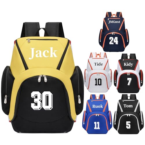 Personalized Basketball Backpack for Men/Women - Custom Name & Logo, Adjustable Straps for Sports, Gym