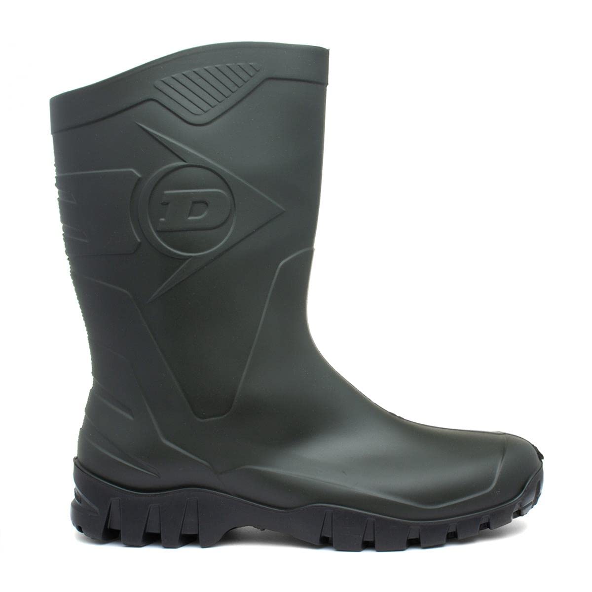 Dunlop Dee 21858-35225 - Stivali Wellington in gomma, unisex, altezza fino al polpaccio, colore verde, Verde (Dark Green), 39 EU