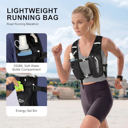 Image of INOXTO Running Hydration Vest Backpack,Lightweight Insulated Pack with 1.5L Water Bladder Bag Daypack for Hiking Trail Running Cycling Race Marathon for Women Men
