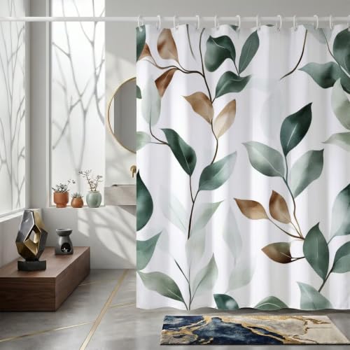 Rideau de douche feuilles 130x170cm imperméable et lavable pour baignoire - 5