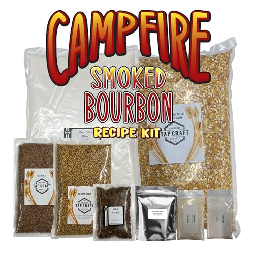 Tapcraft - Campfire Bourbon-Style Whiskey Recipe Kit – Cracked Corn & Smoky Peated Malt Mash | Oak Chips & Instructions – Home Distilling Recipe Kit