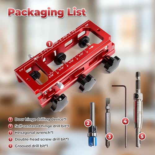 JOJOCY 1229 Hinge Jig Plus, Dual Clamping Door Hinges Mortiser Kit with Strike & Latch Templates, Self-Aligning Hinge Jig for 2.5” to 5.5” Hinges - Thumbnail 5