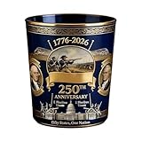 Generisch Whiskygläser – 3,54 Zoll Glaswaren Zum 250. Jahrestag Amerikas | Whisky-Trinkbecher Aus, 300 Ml Barglas Für Männer, Ehemänner, Partys, Sammler, Hausbar, Vitrine, Restaurants