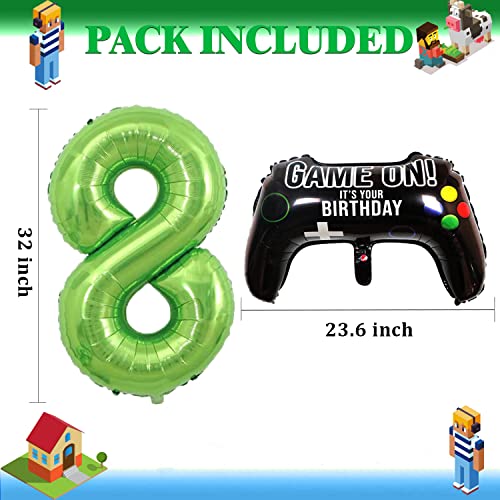 11 Pcs Video Game Party Balloons Game Birthday Decorations Pixel Theme Party Supplies For Boys 8Th Birthday Party #TOP1