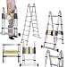 Produktbild 5M Teleskopleiter ausziehbare Leiter Aluleiter Ausziehleiter Anlegeleiter aus hochwertigem Alu Teleskop-Design 150 kg Belastbarkeit (5m)