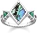 Produktbild Thomas Sabo Damen-Ring Zick Zack Abalone Perlmutt 925er Sterlingsilber geschwärzt TR2232-991-7-52