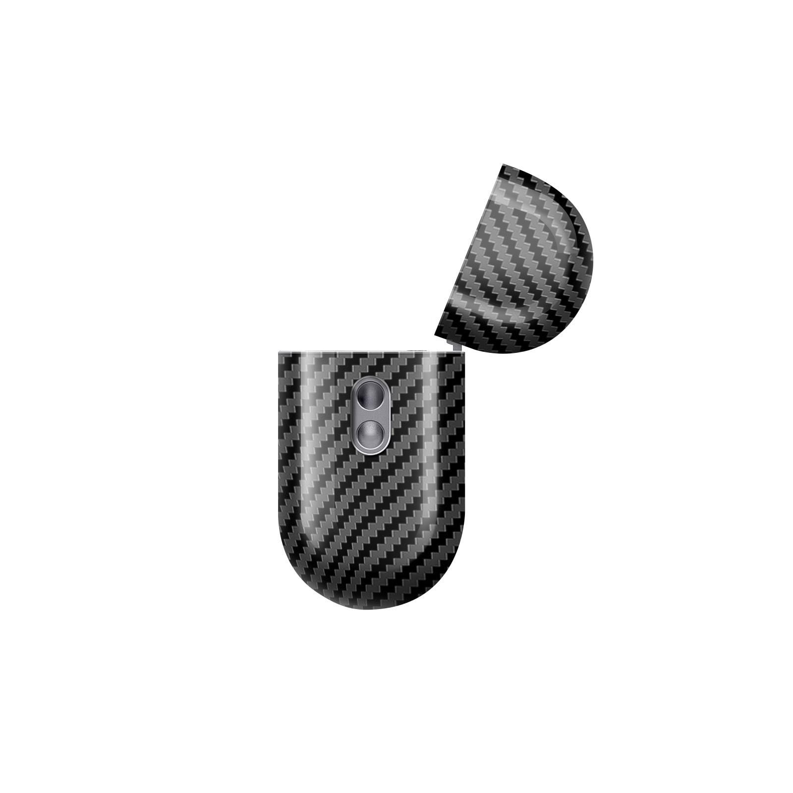 Étui élégant en carbone pour écouteurs avec compatibilité de charge et coque en carbone sécurisée