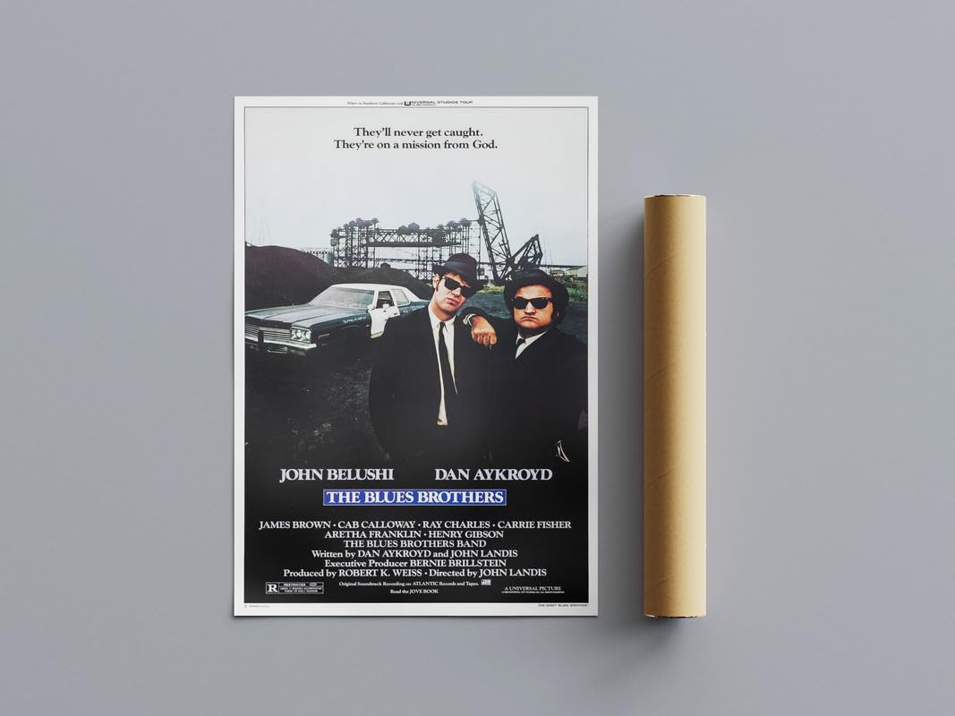 Pixie Posters Multi Colour Cult Classic Movie Posters The Blues Brothers Wall Art (A3 Size 29.7Cmx42cm)