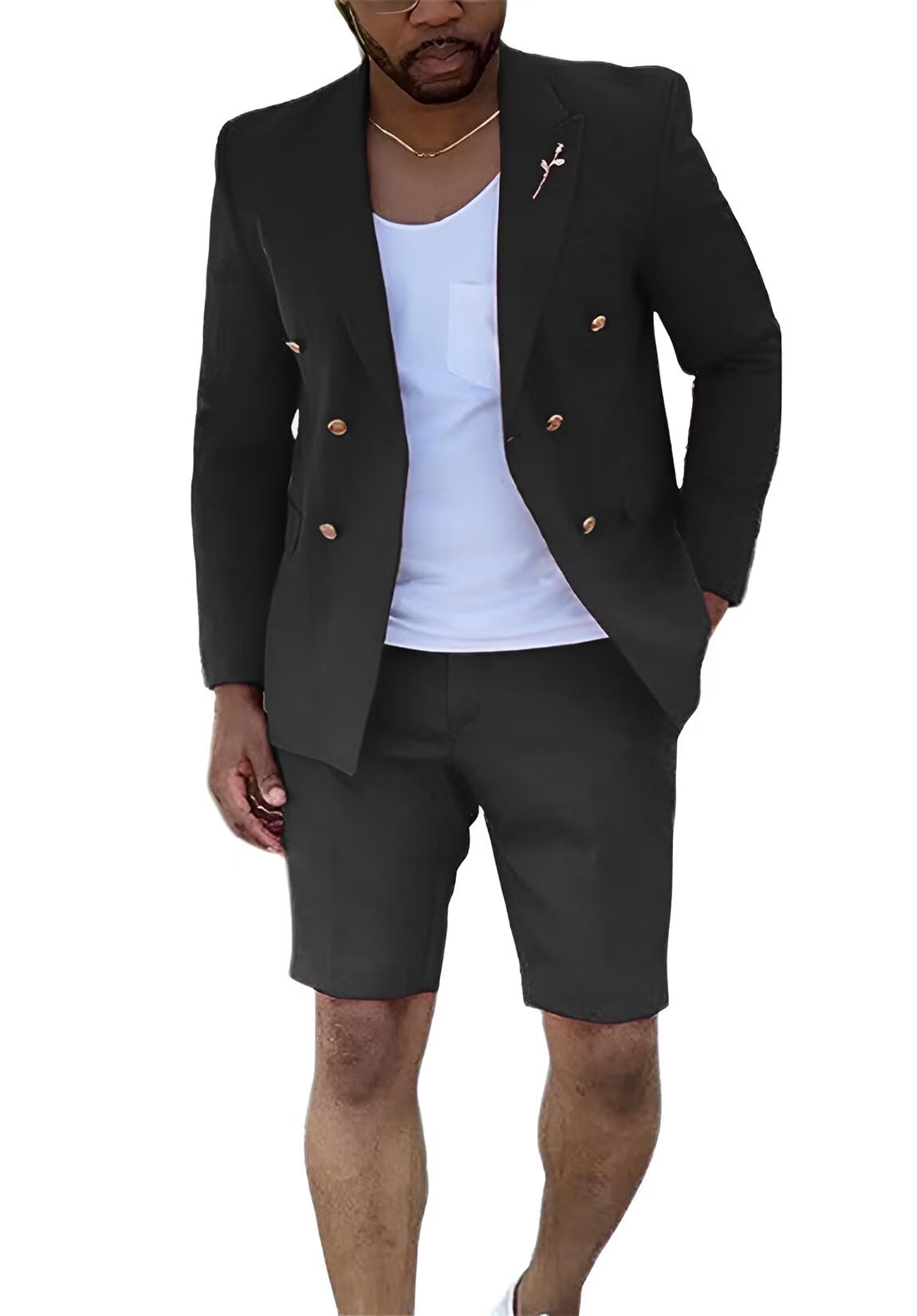 Short Suits for Men 2 Piece Summer Mens Suit Beach Wedding Tuxedo