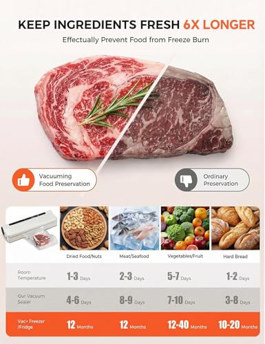 Image of 75KPa Vacuum Sealer for Food,Food Saver Vacuum Sealer Machine,Compact Lightweight,20 Vacuum Seal Bags,Digital Countdown Timer,Meat Food Storage,Home Kitchen Gadgets,Appliances