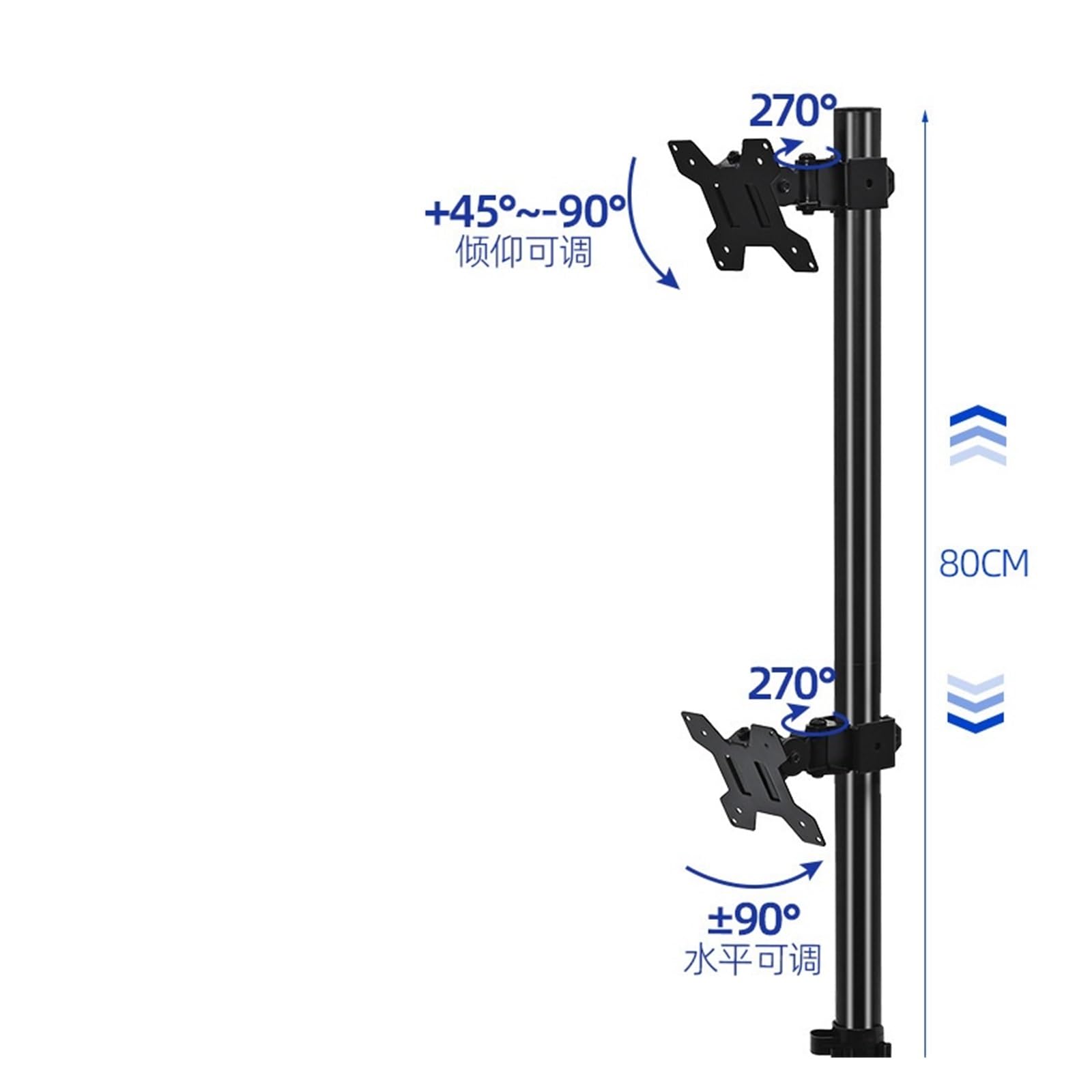 Brazo de Soporte for Monitor de Doble Pantalla, Base giratoria for Doble Pantalla sin taladros
