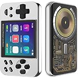 Tragbare Spielkonsole, Handheld Spielekonsole, Retro Handheld Game Console, Retro Handheld Konsole, Mit 5000 mAh Battery 6000+ Classic Games E-Book Film Musik Kabelgebundenes Kabelloses Laden (Silber)