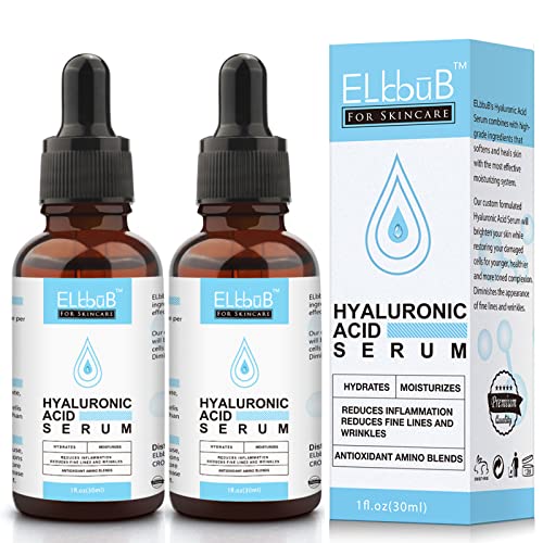 Hyaluronic Acid Serum -Anti-Aging Moisturizing Wrinkle Serum for Erasing Fine Lines and Wrinkles Soft Hydrating Easy Absorption Anti Aging Serum 30ml x 2