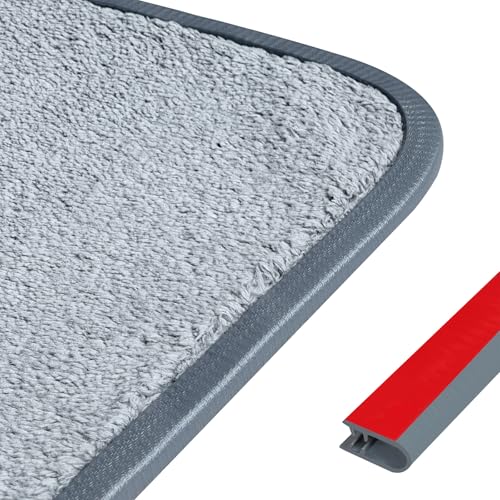 Borde de alfombra autoadhesivo de PVC gris con 20 pies de longitud 2