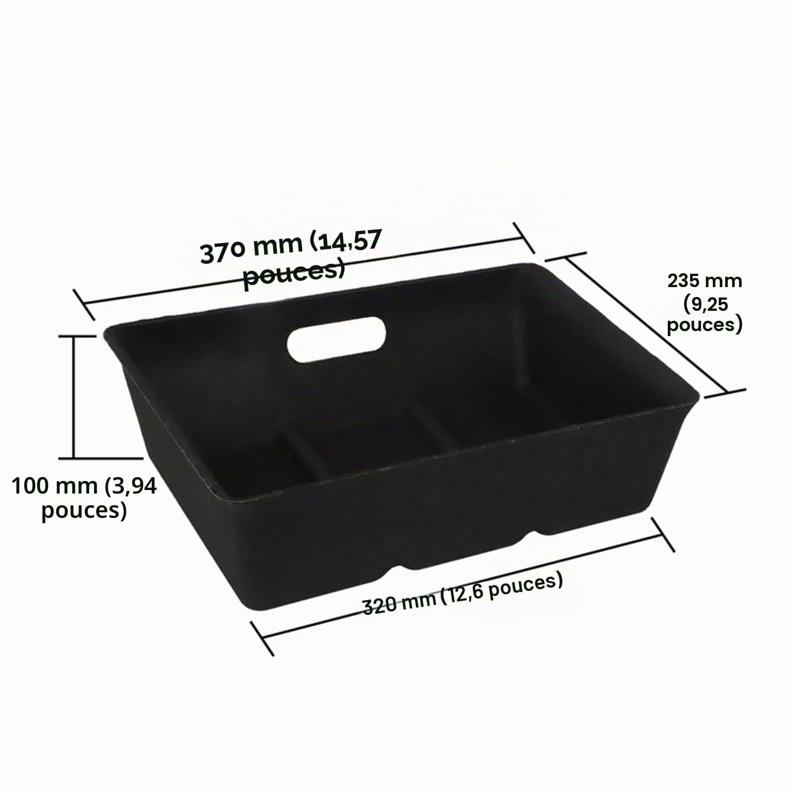 Boîte de rangement sous siège de voiture 3/Y - Texture feutre - Tiroir décoratif avec couvercle