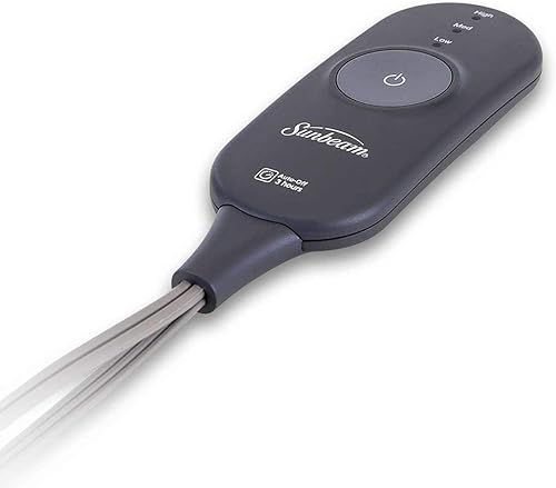 Sunbeam Microplush - Manta térmica eléctrica con calefacción, color azul corsario, lavable y apagado automático, 3 ajustes de calor