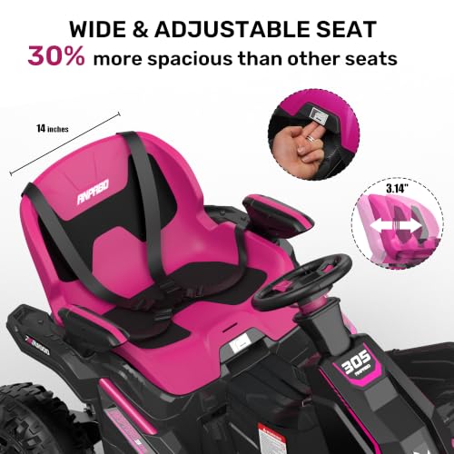 Image of ANPABO 24V 4x4 Ride On Toys for Big Kids Aged 3-12, 4*200W Motors-Rose Red