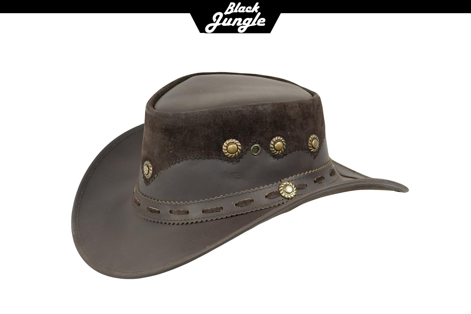 Black Jungle PENTLAND Cappello in Pelle, Cappello Occidentale, Australia, Cappello da Cowboy (Marrone, XXL)