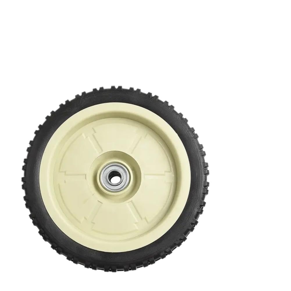 Rueda de cortacésped de 8 pulgadas, 1 par de ruedas delanteras y traseras de goma compatibles con cortacésped manual eficiente HRJ216