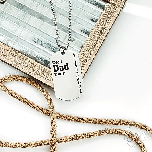 Best Dad Ever Personalized Dad Gift Dad Necklace Best Dad Ever Gift Men's Necklace Father's Day Gift Idea Personalized Kids Names Dad Birthday Gift Best-Dad-Mens-Neck #TOP4