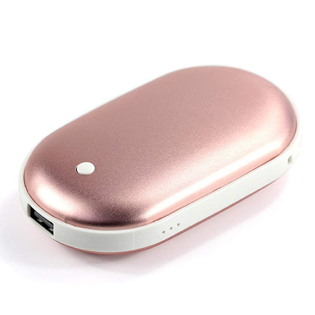 Scaldamani Power Bank 5200 mAh Scaldamani Ricaricabile Scaldamani Portatile Scaldamani Elettrico Caricabatterie USB Regalo Power Bank Oro Rosa