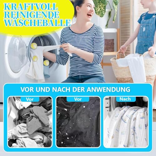 12 Stücke Tierhaarentferner Waschmaschine,Wiederverwendbarer Fusselbälle Waschmaschine,Zur Entfernung von Tierhaaren & Katzenhaaren (Gelb)