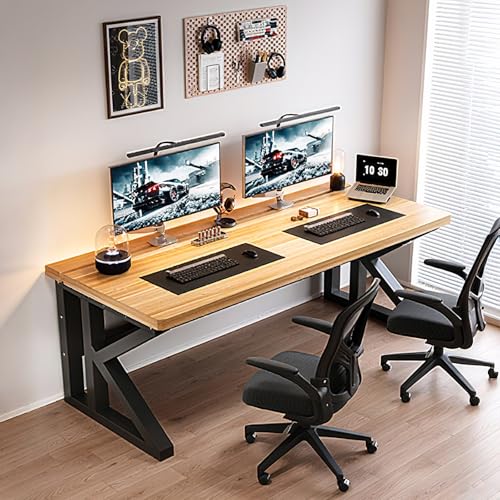 NOBBAT パソコンデスク ゲーミングデスク 机 pcデスク 耐荷重200kg 25mm厚の無垢材ボード モニターアーム取り付け可能 長さ100/120/140/160/180cm 幅75cm 学習机 勉強机 コンパクト 傷に強く、耐熱性、耐湿性があり、