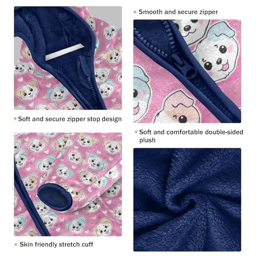 Cute Dog Puppy Boys Fleece Coat,Children's Zip-Up Hoodie Jacket,Baby Warm Fashion Outerwear 3-10T,A1134753